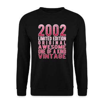 Limited Edition Since 2002 Birthday Vintage 2002 - Unisex Sweatshirt - black - Front - Alina (178cm) & Michal (187cm)