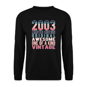 Limited Edition Since 2003 Birthday Vintage 2003 - Unisex Sweatshirt - black - Front - Alina (178cm) & Michal (187cm)
