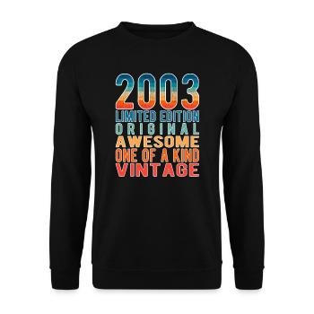 Limited Edition Since 2003 Birthday Vintage 2003 - Unisex Sweatshirt - black - Front - Alina (178cm) & Michal (187cm)