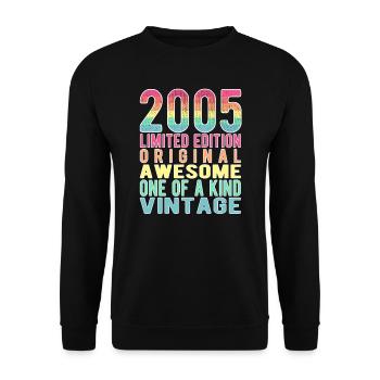 Edition limitée depuis 2005 Anniversaire Millésime 2005 - Sweat-shirt Unisexe - noir - Devant - Alina (178cm) & Michal (187cm)