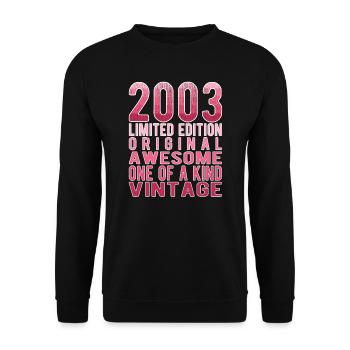 Limited Edition Since 2003 Birthday Vintage 2003 - Unisex Sweatshirt - black - Front - Alina (178cm) & Michal (187cm)