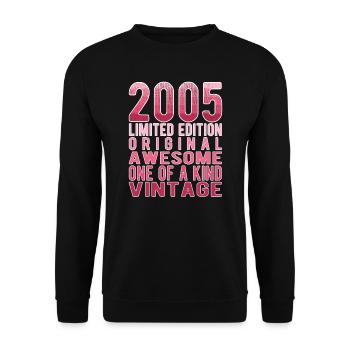 Edition limitée depuis 2005 Anniversaire Millésime 2005 - Sweat-shirt Unisexe - noir - Devant - Alina (178cm) & Michal (187cm)