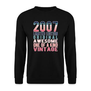 Limited Edition Since 2007 Birthday Vintage 2007 - Unisex Sweatshirt - black - Front - Alina (178cm) & Michal (187cm)