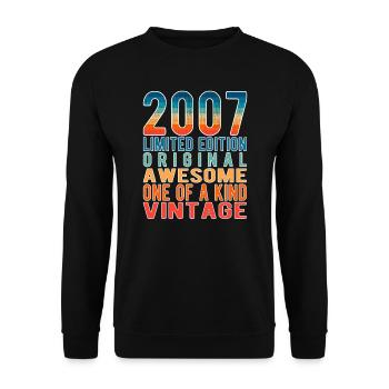 Limited Edition Since 2007 Birthday Vintage 2007 - Unisex Sweatshirt - black - Front - Alina (178cm) & Michal (187cm)