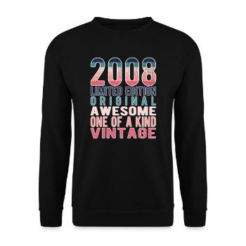 Edition limitée depuis 2008 Anniversaire Millésime 2008 - Sweat-shirt Unisexe - noir - Devant - Alina (178cm) & Michal (187cm)