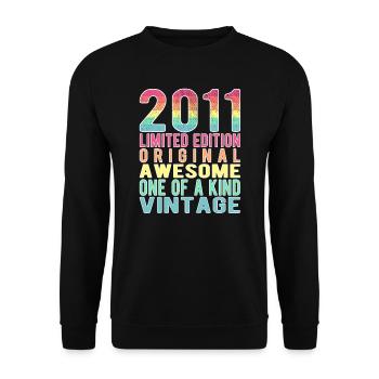 Edition limitée depuis 2011 Anniversaire Millésime 2011 - Sweat-shirt Unisexe - noir - Devant - Alina (178cm) & Michal (187cm)