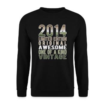 Edition Limitée Depuis 2014 Anniversaire Millésime 2014 - Sweat-shirt Unisexe - noir - Devant - Alina (178cm) & Michal (187cm)