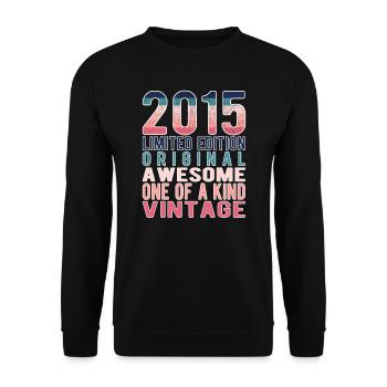 Edition Limitée Depuis 2015 Anniversaire Millésime 2015 - Sweat-shirt Unisexe - noir - Devant - Alina (178cm) & Michal (187cm)