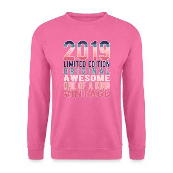 Edition limitée depuis 2019 Anniversaire Millésime 2019 - Sweat-shirt Unisexe - rose - Devant