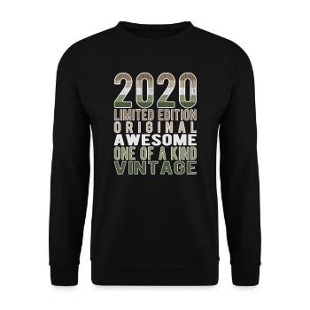 Edition limitée depuis 2020 Anniversaire Millésime 2020 - Sweat-shirt Unisexe - noir - Devant - Alina (178cm) & Michal (187cm)