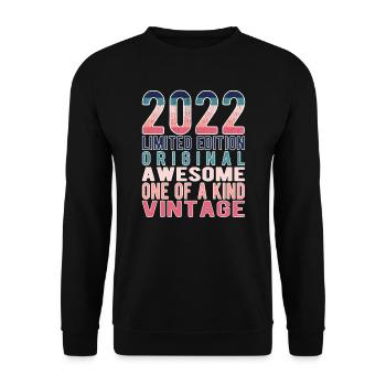 Edition limitée depuis 2022 Anniversaire Millésime 2022 - Sweat-shirt Unisexe - noir - Devant - Alina (178cm) & Michal (187cm)