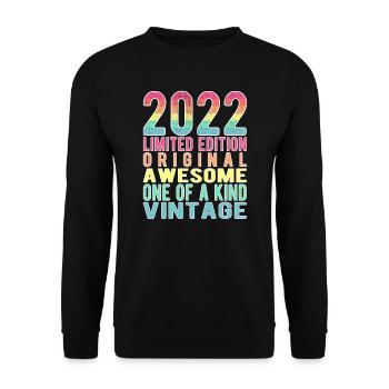 Edition limitée depuis 2022 Anniversaire Millésime 2022 - Sweat-shirt Unisexe - noir - Devant - Alina (178cm) & Michal (187cm)