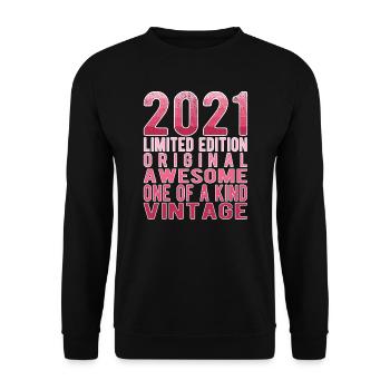 Limited Edition Since 2021 Birthday Vintage 2021 - Unisex Sweatshirt - black - Front - Alina (178cm) & Michal (187cm)