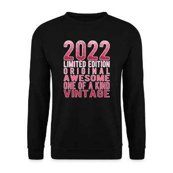 Edition limitée depuis 2022 Anniversaire Millésime 2022 - Sweat-shirt Unisexe - noir - Devant - Alina (178cm) & Michal (187cm)