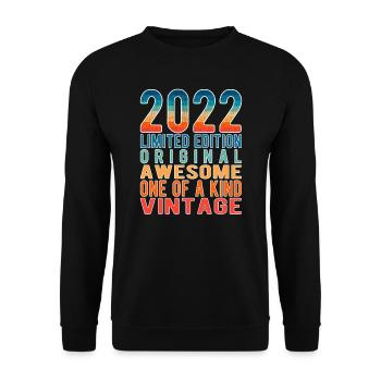 Edition limitée depuis 2022 Anniversaire Millésime 2022 - Sweat-shirt Unisexe - noir - Devant - Alina (178cm) & Michal (187cm)