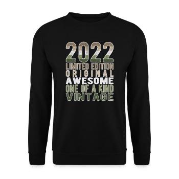 Edition limitée depuis 2022 Anniversaire Millésime 2022 - Sweat-shirt Unisexe - noir - Devant - Alina (178cm) & Michal (187cm)