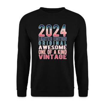 Edition limitée depuis 2024 Anniversaire Millésime 2024 - Sweat-shirt Unisexe - noir - Devant - Alina (178cm) & Michal (187cm)