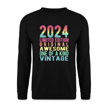 Edition limitée depuis 2024 Anniversaire Millésime 2024 - Sweat-shirt Unisexe - noir - Devant - Alina (178cm) & Michal (187cm)
