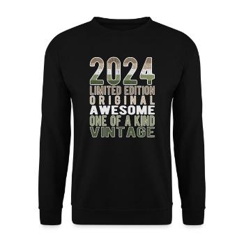 Edition limitée depuis 2024 Anniversaire Millésime 2024 - Sweat-shirt Unisexe - noir - Devant - Alina (178cm) & Michal (187cm)