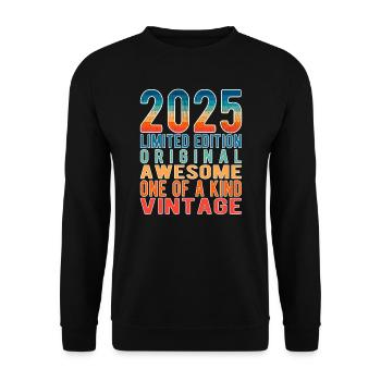 Edition limitée depuis 2025 Anniversaire Millésime 2025 - Sweat-shirt Unisexe - noir - Devant - Alina (178cm) & Michal (187cm)