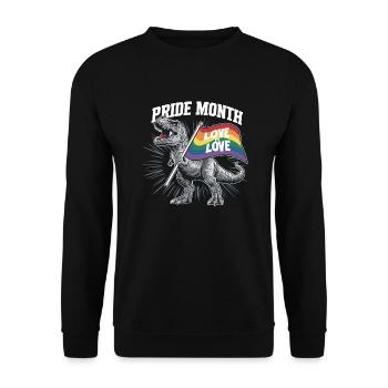 Mois de la fierté - Love is Love - Communauté LGBTQ+ - Sweat-shirt Unisexe - noir - Devant - Alina (178cm) & Michal (187cm)