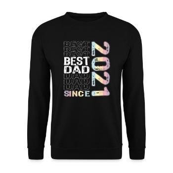 Meilleur papa du monde depuis la fête des pères 2021 - Sweat-shirt Unisexe - noir - Devant - Alina (178cm) & Michal (187cm)
