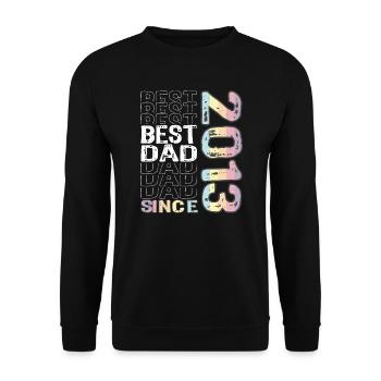 Bester Papa der Welt seit 2013 Vatertag - Unisex Pullover - Schwarz - Vorne - Alina (178cm) & Michal (187cm)