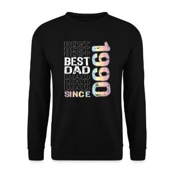Bester Papa der Welt seit 1990 Vatertag - Unisex Pullover - Schwarz - Vorne - Alina (178cm) & Michal (187cm)
