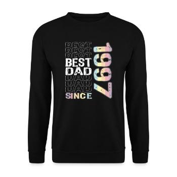 Best dad in the world since 1997 Father's Day - Unisex Sweatshirt - black - Front - Alina (178cm) & Michal (187cm)