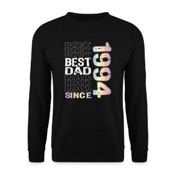 Bester Papa der Welt seit 1994 Vatertag - Unisex Pullover - Schwarz - Vorne - Alina (178cm) & Michal (187cm)