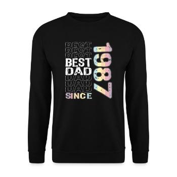 Best dad in the world since 1987 Father's Day - Unisex Sweatshirt - black - Front - Alina (178cm) & Michal (187cm)