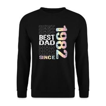 Bester Papa der Welt seit 1982 Vatertag - Unisex Pullover - Schwarz - Vorne - Alina (178cm) & Michal (187cm)