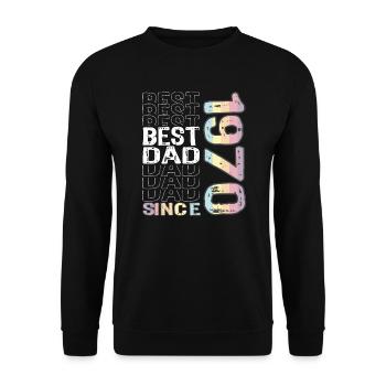 Best dad in the world since 1970 Father's Day - Unisex Sweatshirt - black - Front - Alina (178cm) & Michal (187cm)