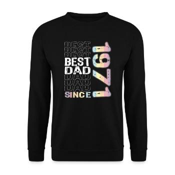 Bester Papa der Welt seit 1971 Vatertag - Unisex Pullover - Schwarz - Vorne - Alina (178cm) & Michal (187cm)
