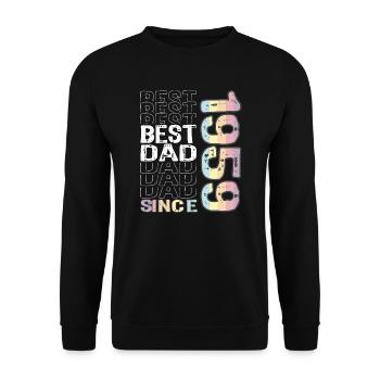 Best dad in the world since 1959 Father's Day - Unisex Sweatshirt - black - Front - Alina (178cm) & Michal (187cm)