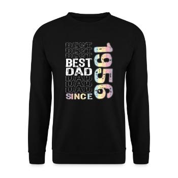 Best dad in the world since 1956 Father's Day - Unisex Sweatshirt - black - Front - Alina (178cm) & Michal (187cm)