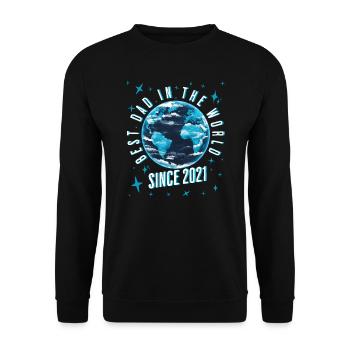 Best dad in the world since 2021 Father's Day - Unisex Sweatshirt - black - Front - Alina (178cm) & Michal (187cm)