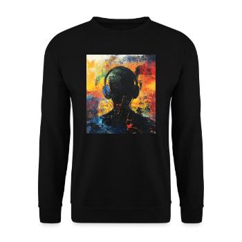 Silhouette abstraite avec casque - Sweat-shirt Unisexe - noir - Devant - Alina (178cm) & Michal (187cm)