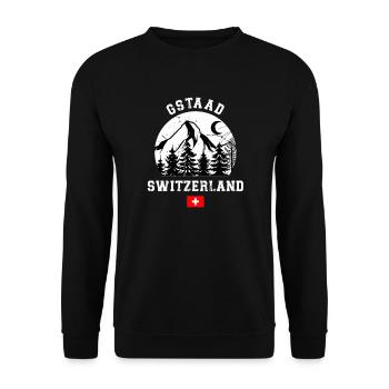 Gstaad Ski Resort Schweizer Alpen Souvenir - Unisex Pullover - Schwarz - Vorne - Alina (178cm) & Michal (187cm)