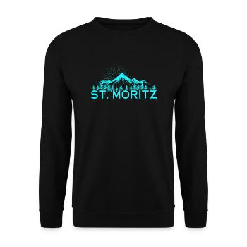 Station de ski de Saint-Moritz Alpes suisses Ski Souvenir - Sweat-shirt Unisexe - noir - Devant - Alina (178cm) & Michal (187cm)