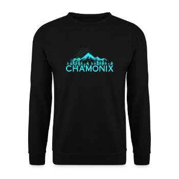 Chamonix Ski Resort French Alps Skiing Souvenir - Unisex Sweatshirt - black - Front - Alina (178cm) & Michal (187cm)