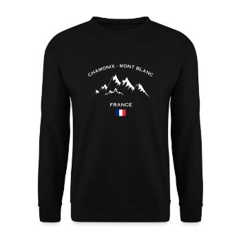 Chamonix Ski Resort French Alps Skiing Souvenir - Unisex Sweatshirt - black - Front - Alina (178cm) & Michal (187cm)