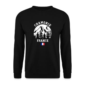 Station de ski de Chamonix Alpes françaises Ski Souvenir - Sweat-shirt Unisexe - noir - Devant - Alina (178cm) & Michal (187cm)