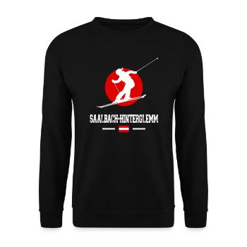 Saalbach Hinterglemm Ski Resort Austrian Alps - Unisex Sweatshirt - black - Front - Alina (178cm) & Michal (187cm)