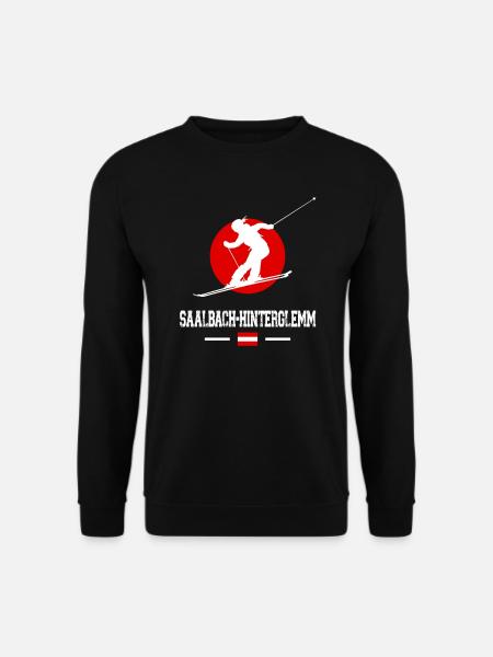 Skigebiet Saalbach Hinterglemm Österreichische Alpen - Unisex Pullover - Schwarz