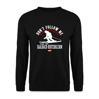 Saalbach Hinterglemm Ski Resort Austrian Alps - Unisex Sweatshirt - black - Front - Alina (178cm) & Michal (187cm)