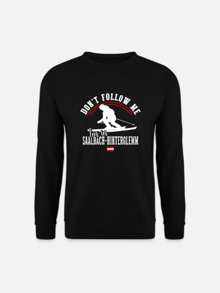 Skigebiet Saalbach Hinterglemm Österreichische Alpen - Unisex Pullover - Schwarz
