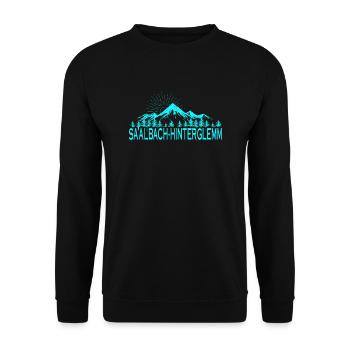 Saalbach Hinterglemm Ski Resort Austrian Alps - Unisex Sweatshirt - black - Front - Alina (178cm) & Michal (187cm)