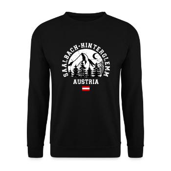 Saalbach Hinterglemm Ski Resort Austrian Alps - Unisex Sweatshirt - black - Front - Alina (178cm) & Michal (187cm)