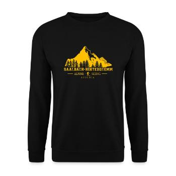 Saalbach Hinterglemm Ski Resort Austrian Alps - Unisex Sweatshirt - black - Front - Alina (178cm) & Michal (187cm)
